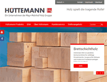 Tablet Screenshot of huettemann-holz.de